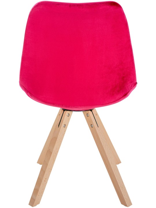 Stoel Sofia Fluweel Vierkant, rood