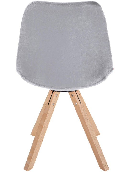 Stoel Sofia Fluweel Vierkant, lichtgrijs