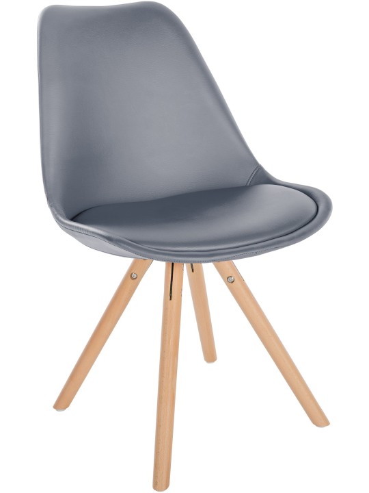 Stoel Sofia kunstleer rond, grijs Stoel Sofia kunstleer rond, grijs