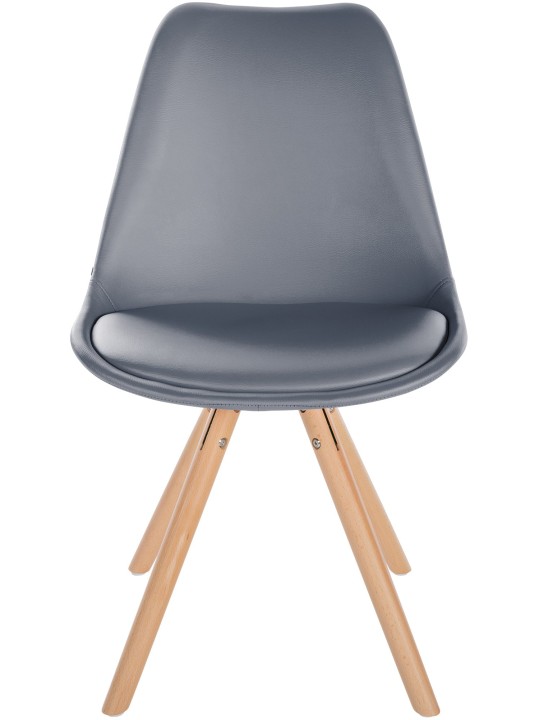 Stoel Sofia kunstleer rond, grijs Stoel Sofia kunstleer rond, grijs