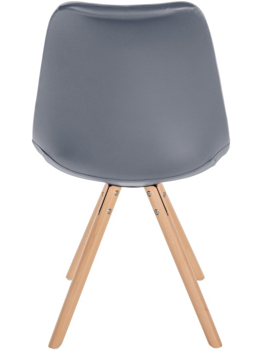 Stoel Sofia kunstleer rond, grijs Stoel Sofia kunstleer rond, grijs