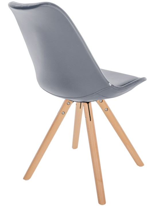 Stoel Sofia kunstleer rond, grijs Stoel Sofia kunstleer rond, grijs