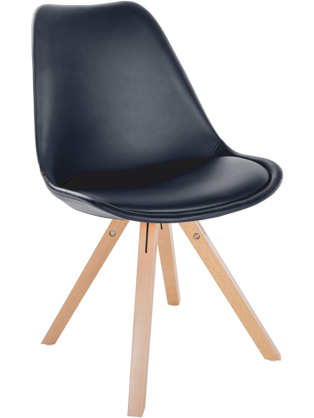 Stoel Sofia kunstleer Vierkant, zwart