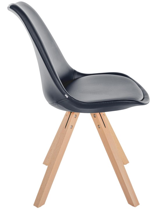 Stoel Sofia kunstleer Vierkant, zwart Stoel Sofia kunstleer Vierkant, zwart