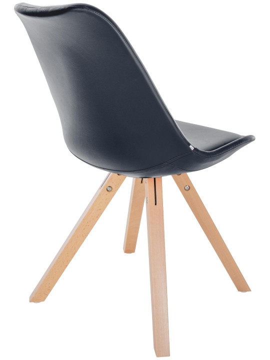 Stoel Sofia kunstleer Vierkant, zwart Stoel Sofia kunstleer Vierkant, zwart