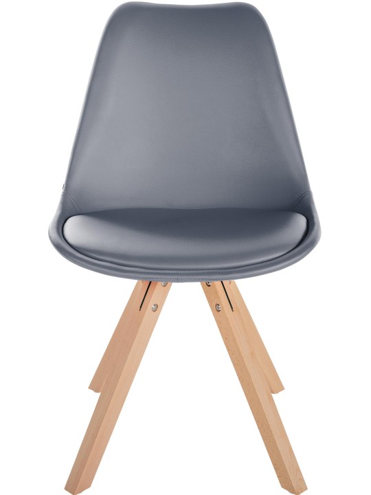 Stoel Sofia kunstleer Vierkant, grijs Stoel Sofia kunstleer Vierkant, grijs