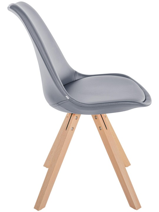 Stoel Sofia kunstleer Vierkant, grijs Stoel Sofia kunstleer Vierkant, grijs