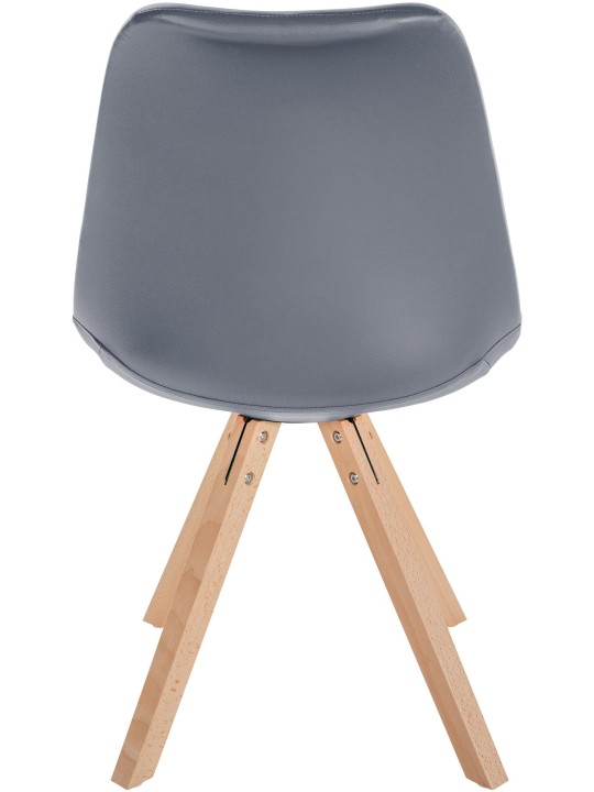 Stoel Sofia kunstleer Vierkant, grijs Stoel Sofia kunstleer Vierkant, grijs