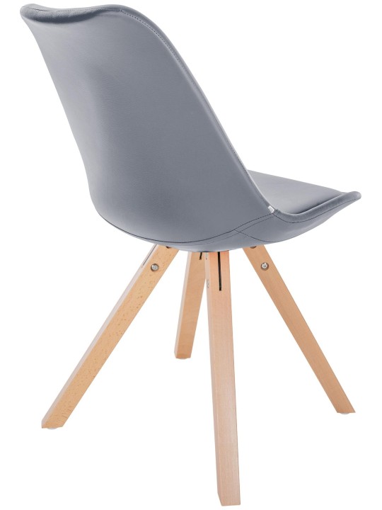 Stoel Sofia kunstleer Vierkant, grijs Stoel Sofia kunstleer Vierkant, grijs