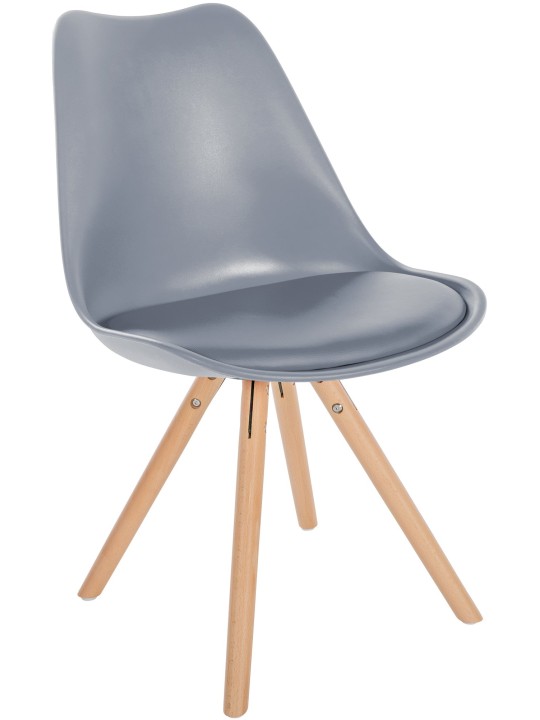 Stoel Sofia Kunststof Rond, grijs