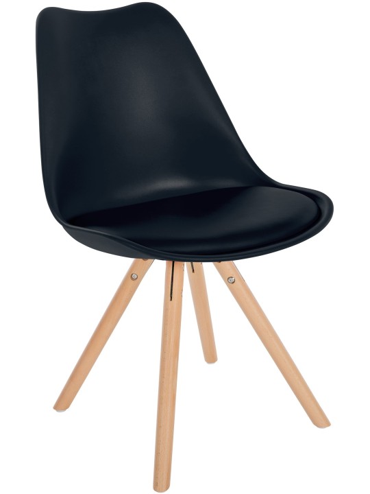 Stoel Sofia Kunststof Rond, zwart