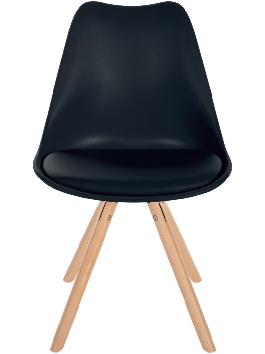 Stoel Sofia Kunststof Rond, zwart