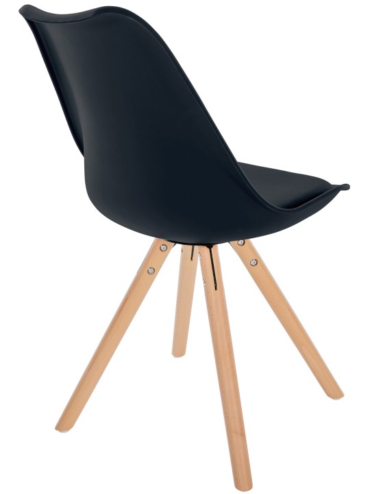 Stoel Sofia Kunststof Rond, zwart