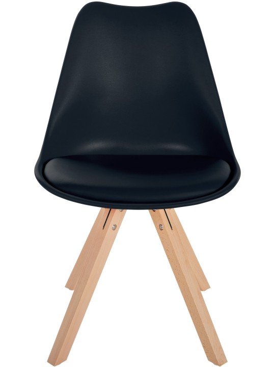 Stoel Sofia Kunststof Vierkant, zwart