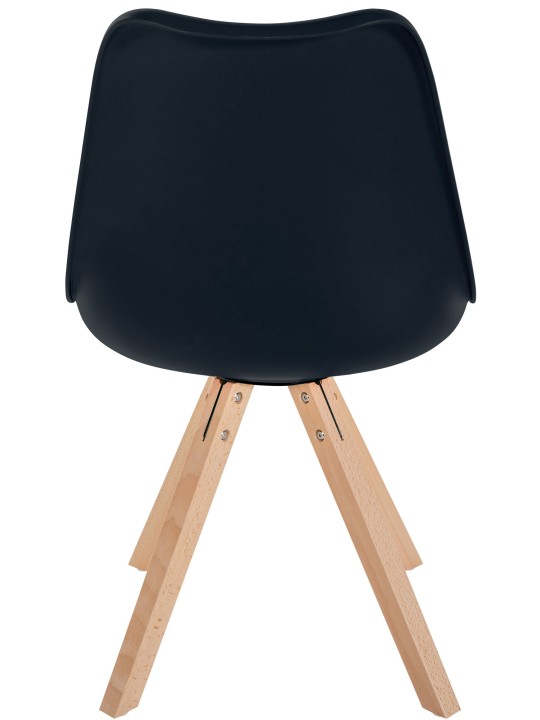 Stoel Sofia Kunststof Vierkant, zwart