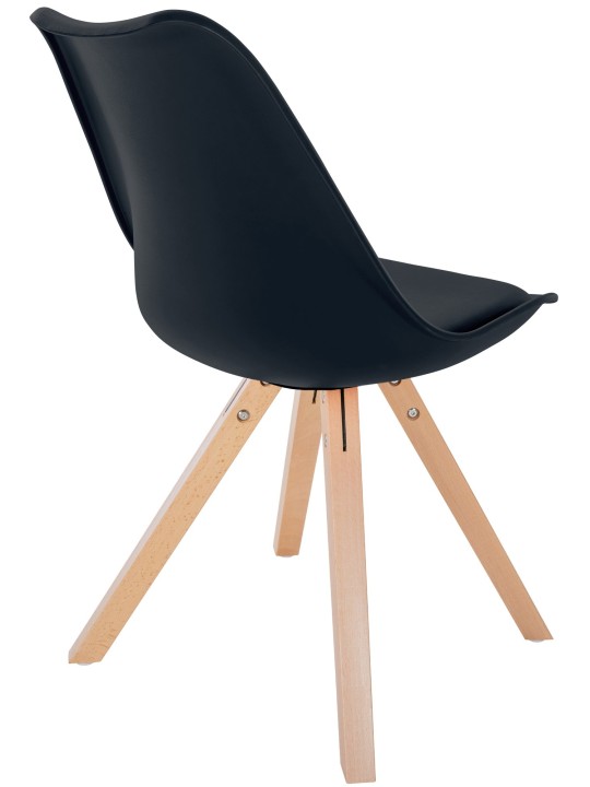 Stoel Sofia Kunststof Vierkant, zwart