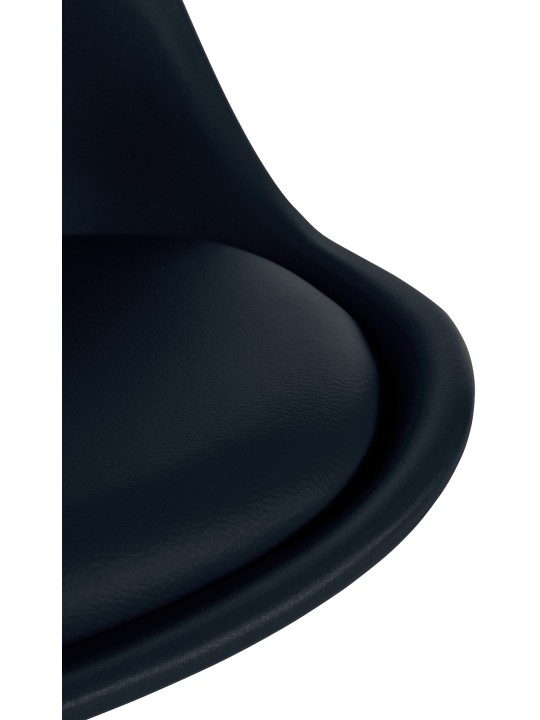 Stoel Sofia Kunststof Vierkant, zwart