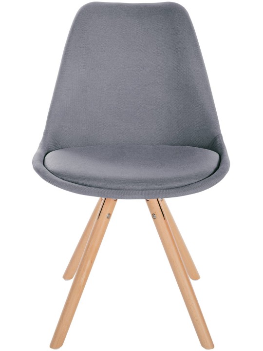 Stoel Sofia Stof Rond, lichtgrijs