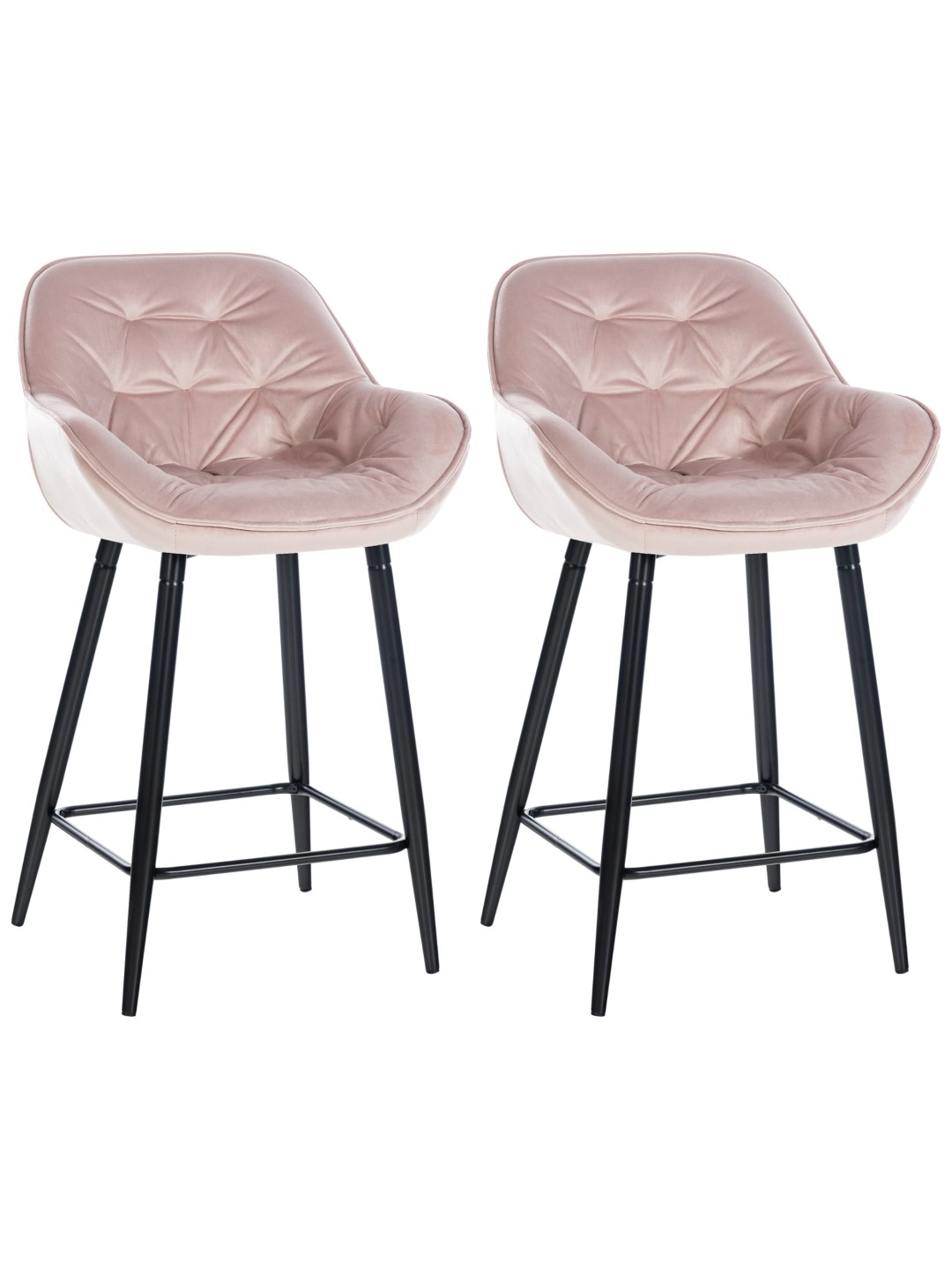 Set van 2 barkrukken Gibson fluweel, roze