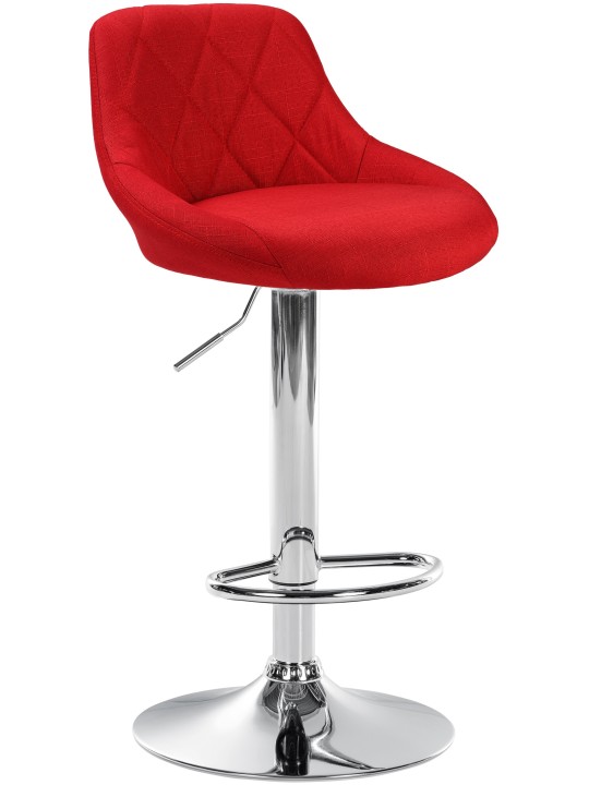 Barkruk Lazio stof chroom, rood Barkruk Lazio stof chroom, rood