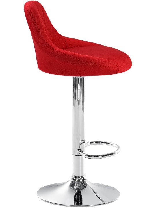 Barkruk Lazio stof chroom, rood Barkruk Lazio stof chroom, rood
