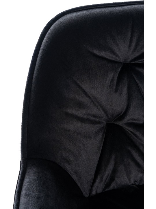 Barkruk Gibson fluweel, zwart