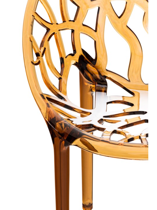 Stapelstoel CRYSTAL, barnsteen