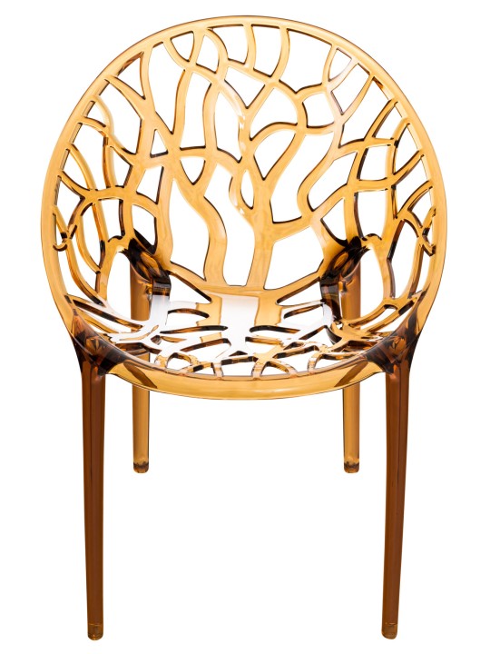 SET van 2 stapelstoelen CRYSTAL, barnsteen