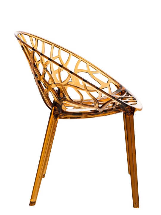 SET van 2 stapelstoelen CRYSTAL, barnsteen