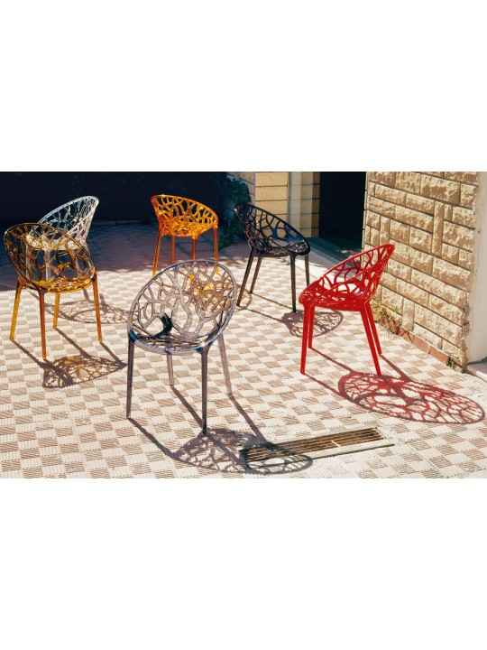 SET van 2 stapelstoelen CRYSTAL, transparant