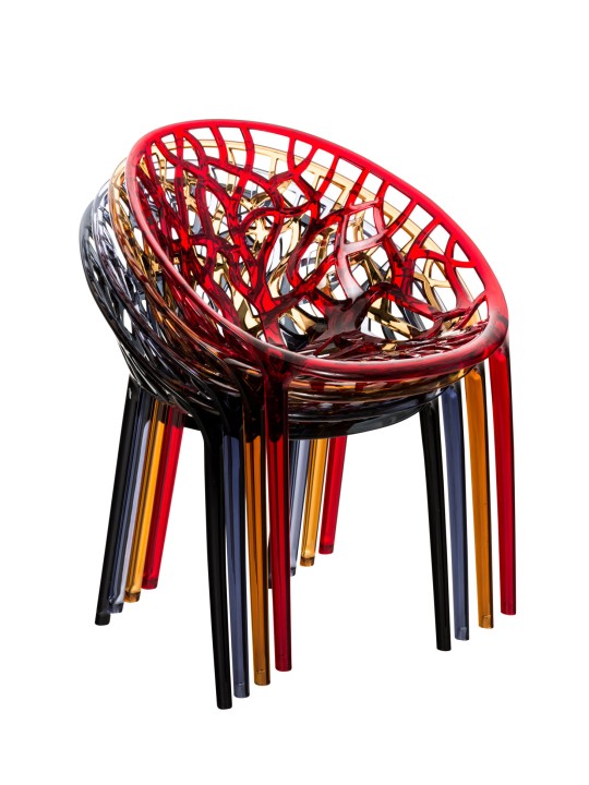 SET van 2 stapelstoelen CRYSTAL, grijs SET van 2 stapelstoelen CRYSTAL, grijs