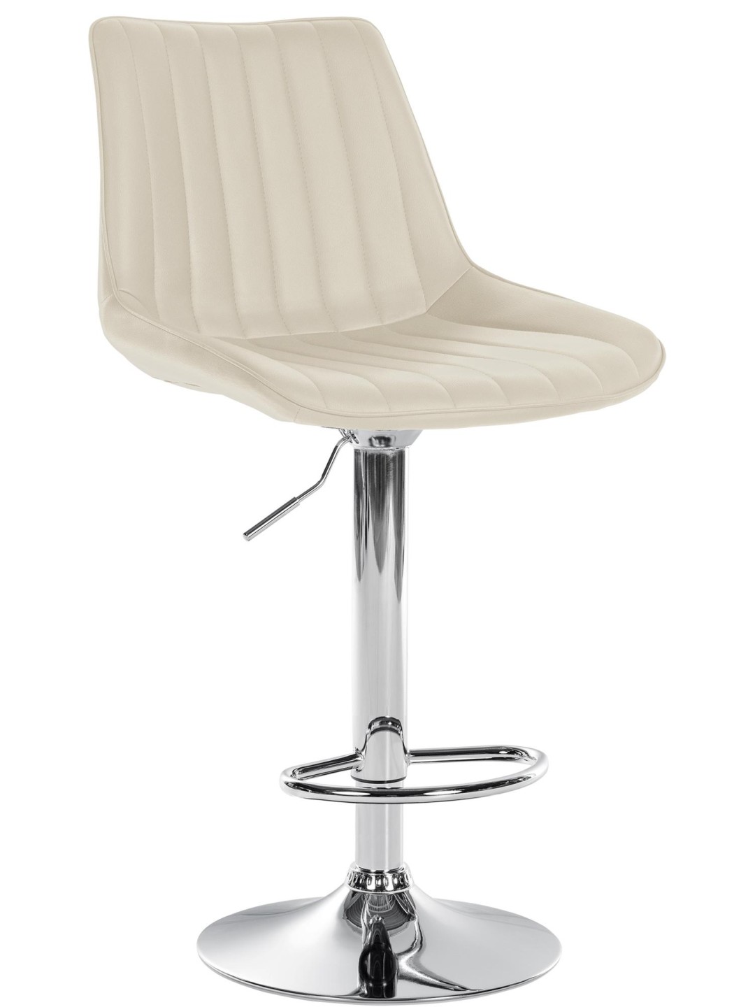 Barkruk Toni kunstleer chroom, crème