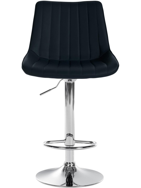 Barkruk Toni kunstleer chroom, zwart