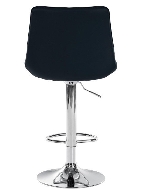 Barkruk Toni kunstleer chroom, zwart