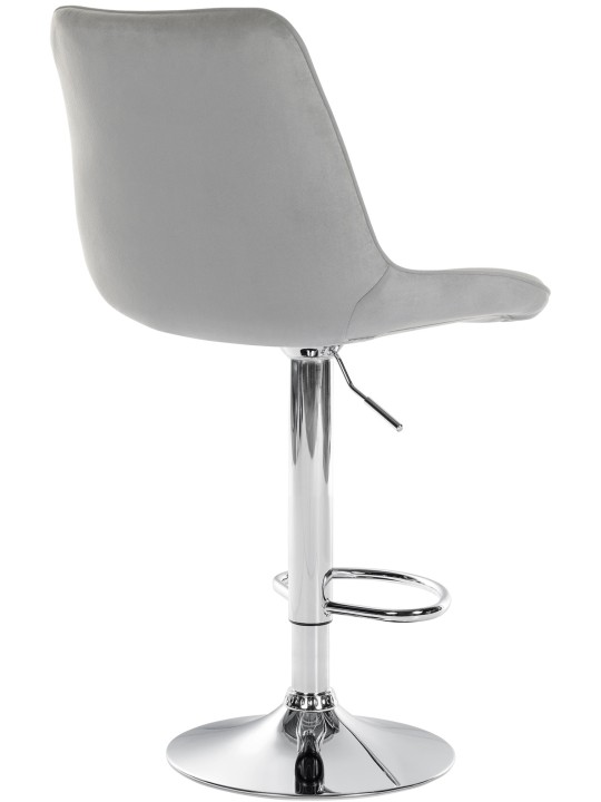 Barkruk Toni fluweel chroom, grijs