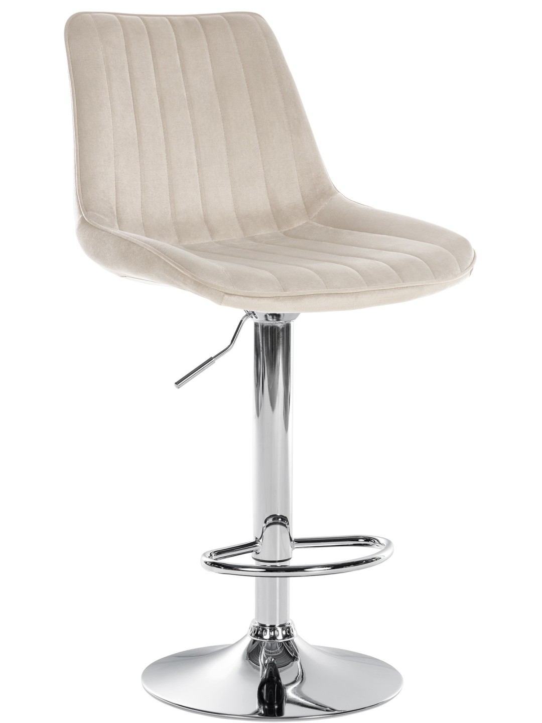 Barkruk Toni fluweel chroom, crème