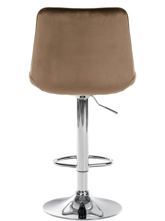 Barkruk Toni fluweel chroom, bruin