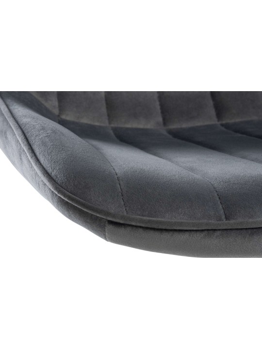 Barkruk Toni fluweel chroom, donkergrijs