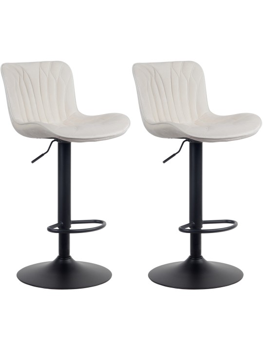 Set van 2 barkrukken Linus fluweel, crème