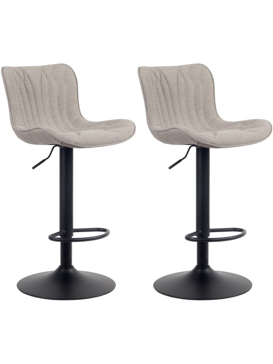 Set van 2 barkrukken Linus stof, taupe