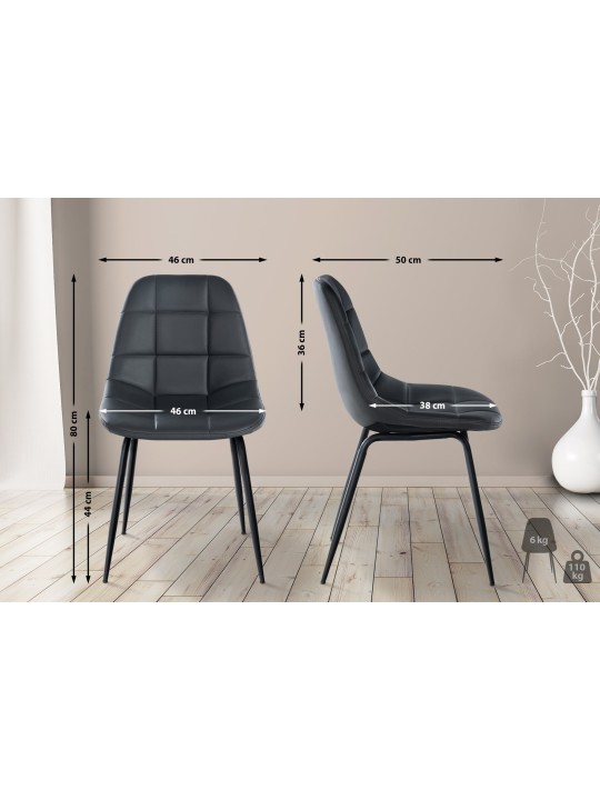 Stoel Tom kunstleer, grijs Stoel Tom kunstleer, grijs