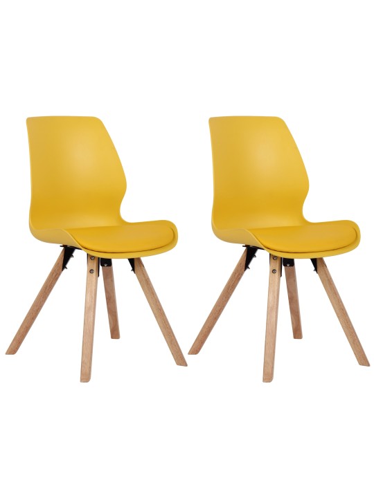 Set van 2 stoelen Luna kunststof, geel Set van 2 stoelen Luna kunststof, geel