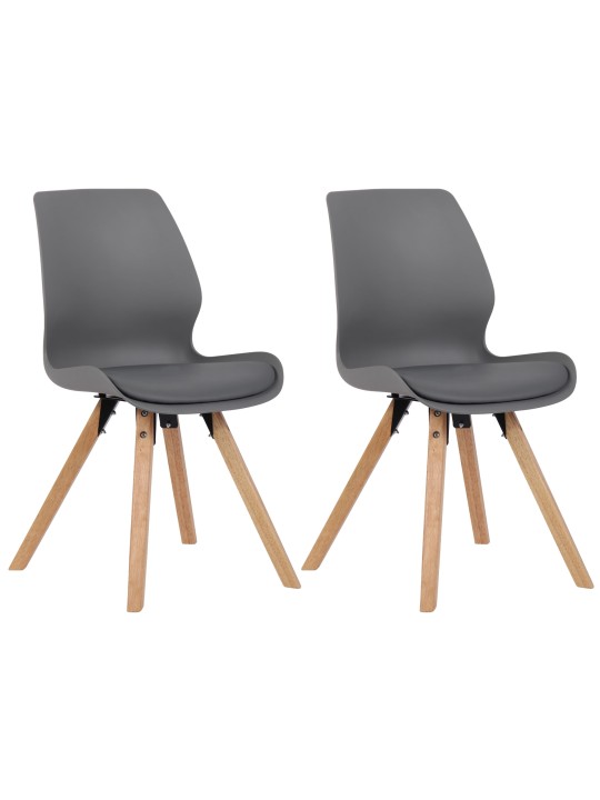 Set van 2 stoelen Luna kunststof, grijs