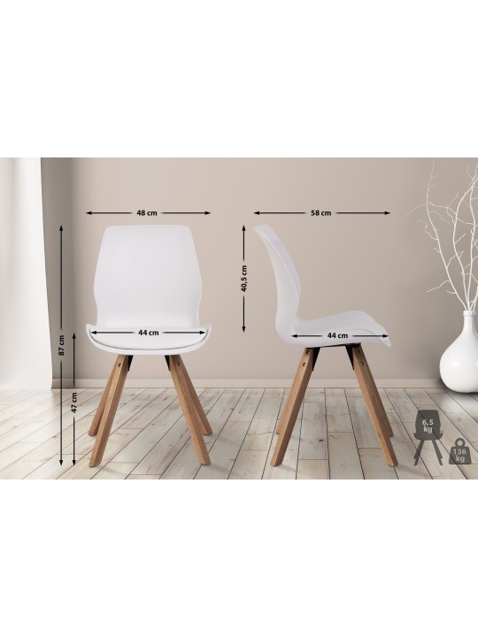 Set van 2 stoelen Luna kunststof, wit