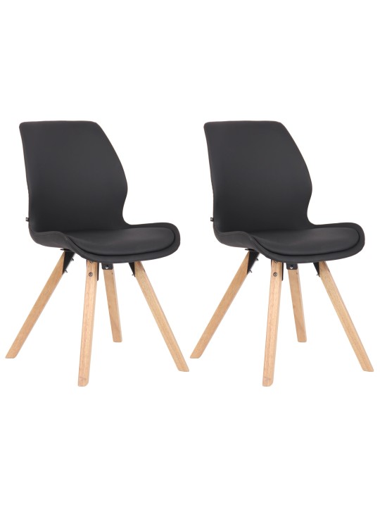 Set van 2 stoelen Luna kunstleer, zwart