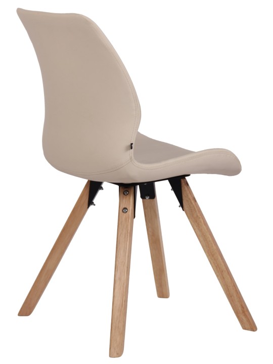 Set van 2 stoelen Luna kunstleer, crème