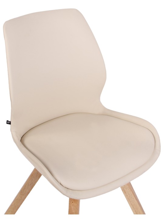 Set van 2 stoelen Luna kunstleer, crème