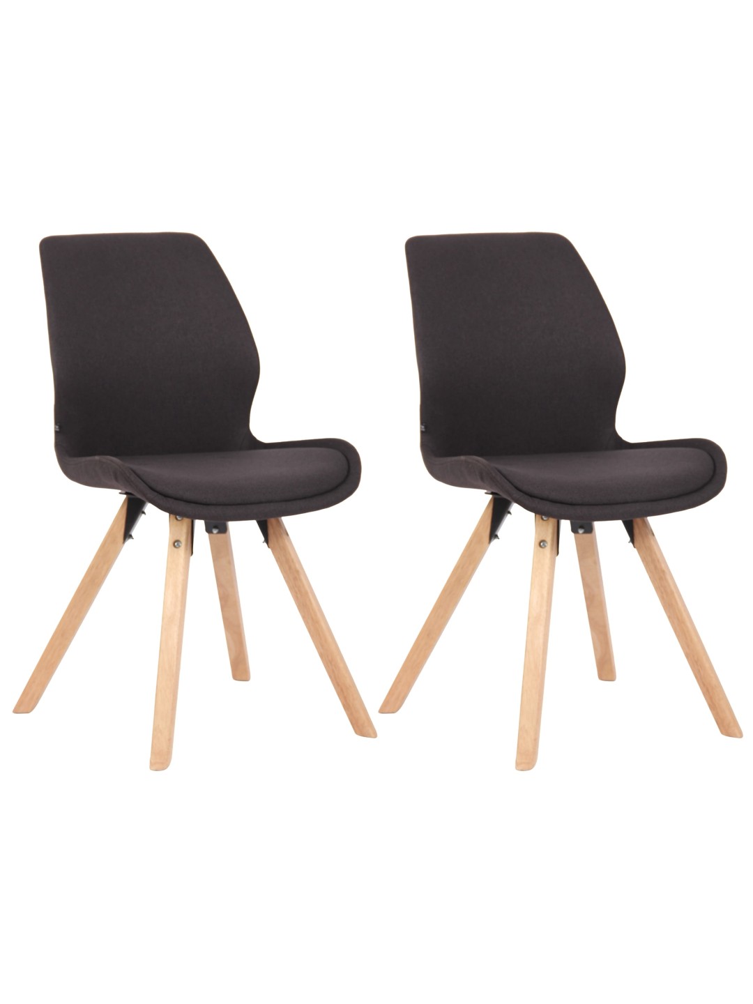 Set van 2 stoelen Luna stof, zwart