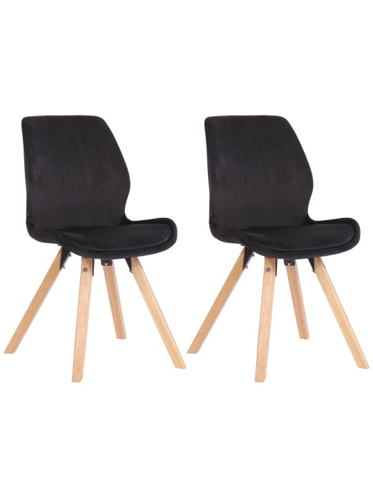 Set van 2 stoelen Luna fluweel, zwart