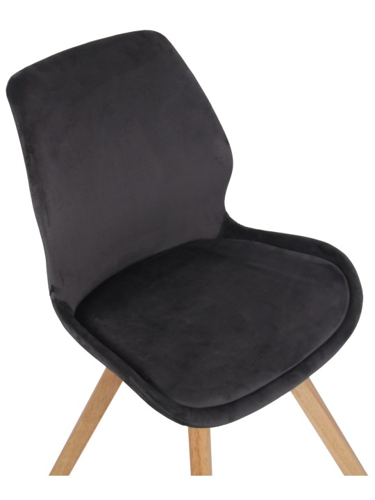 Set van 2 stoelen Luna fluweel, donkergrijs